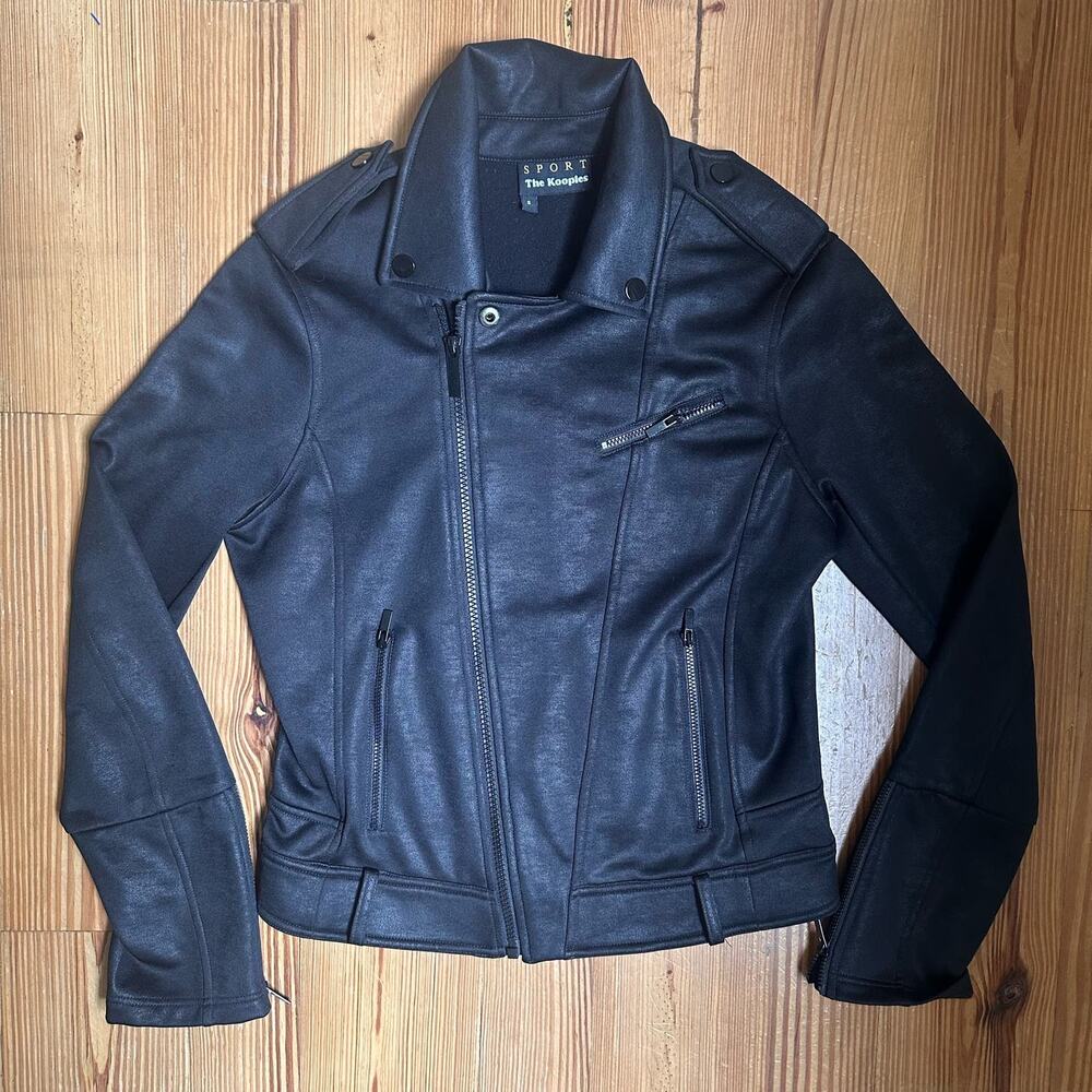 The Kooples Sport‎ black moto blazer jacket SIZE S